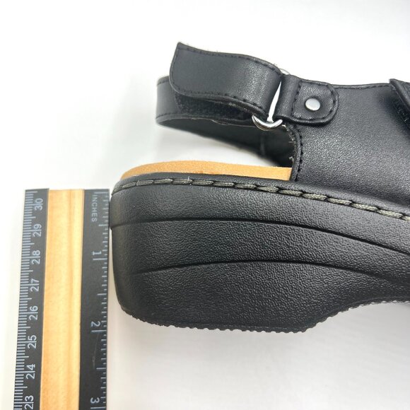 8.5N 8.5 NARROW WIDTH Clarks Womens Black Comfort Sandals Shoes. - Picture 13 of 14